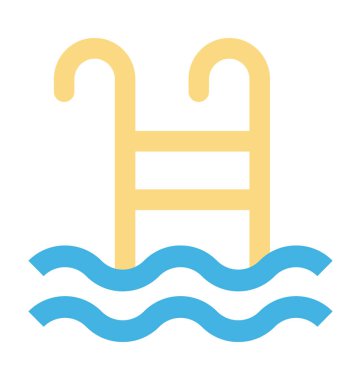 Yüzme Havuzu renkli vektör simgesi