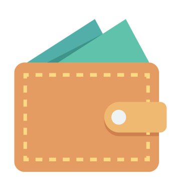 M-cüzdan renkli vektör simgesi