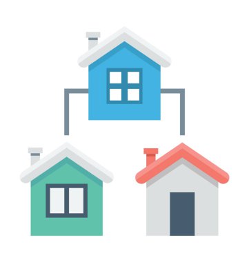 Evler renkli vektör simgesi