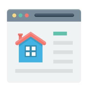 Emlak Web sitesi renkli vektör simgesi