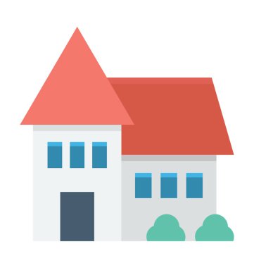 Müstakil ev renkli vektör simgesi