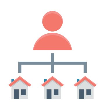 Ev sahibi renkli vektör simgesi