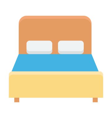 Yatak renkli vektör simgesi