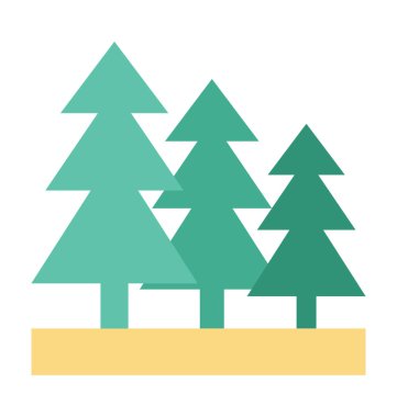 Çam ağacı renkli vektör simgesi