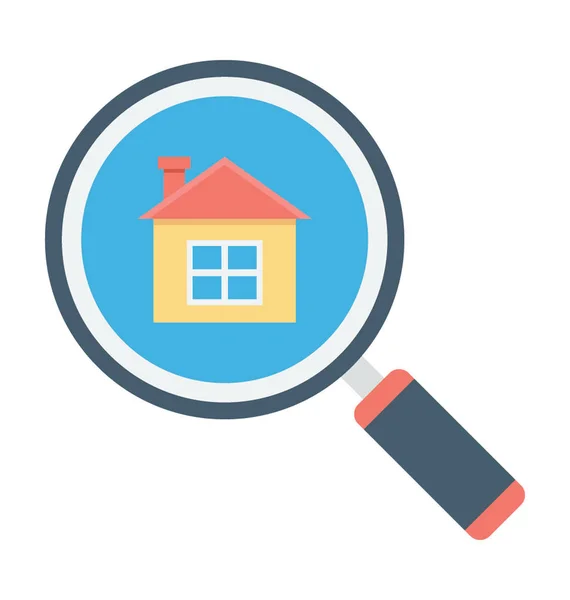 House Search Colored Vector Icon — Stock Vector