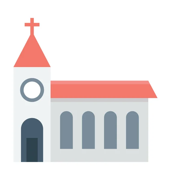 Kerk Gekleurde Vector Pictogram — Stockvector