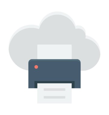 Bulut yazdırma renkli vektör simgesi