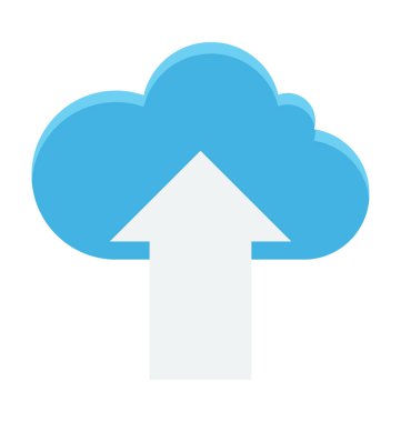 Bulut Upload renkli vektör simgesi