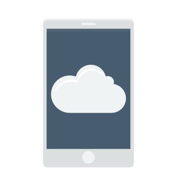 Mobil bulut renkli vektör simgesi
