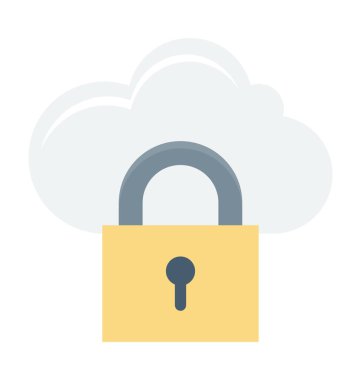 Bulut güvenlik renkli vektör simgesi