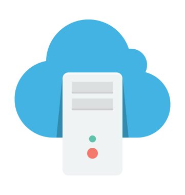 Bulut sunucu renkli vektör simgesi