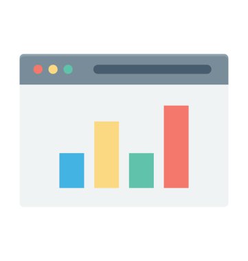 Çubuk grafik renkli vektör simgesi