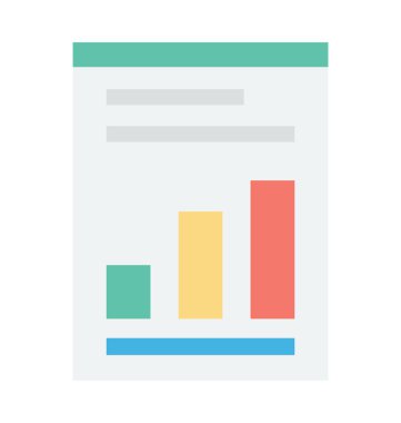 Çubuk grafik renkli vektör simgesi