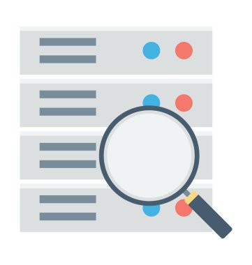 Sunucu arama renkli vektör simgesi