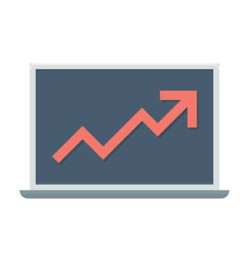 Çizgi grafik renkli vektör simgesi