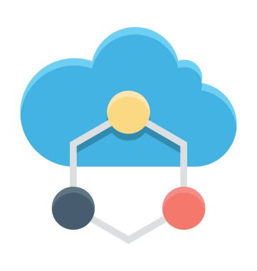 Bulut ağ renkli vektör simgesi