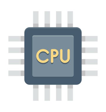 İşlemci çip renkli vektör simgesi