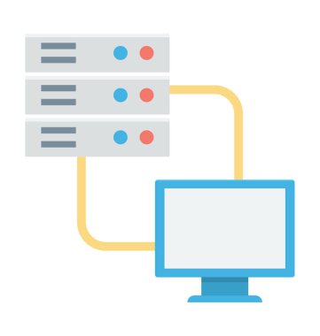 İstemci sunucu renkli vektör simgesi