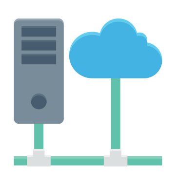 Bulut ağ renkli vektör simgesi