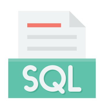 SQL dosyası renkli vektör simgesi