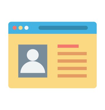 Çevrimiçi profil renkli vektör simgesi