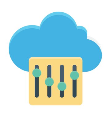 Bulut ayarları renkli vektör simgesi