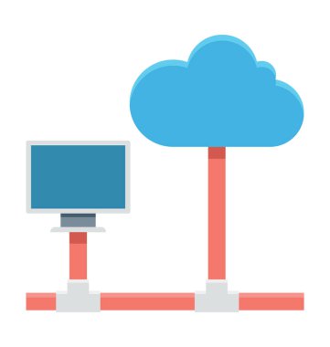 Veri bulut renkli vektör simgesi