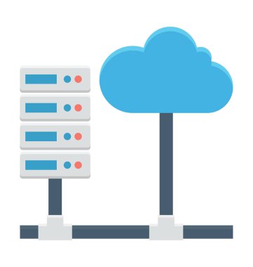 Veri bulut renkli vektör simgesi