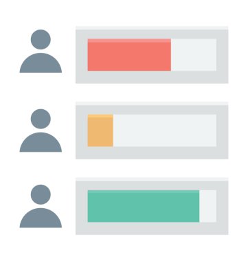 İlerleme diyagramı renkli vektör simgesi