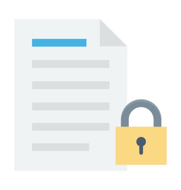 Dosya kilit renkli vektör simgesi