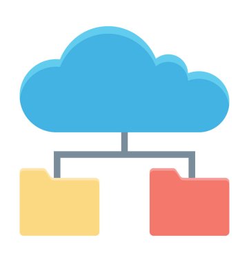 Bulut klasör renkli vektör simgesi