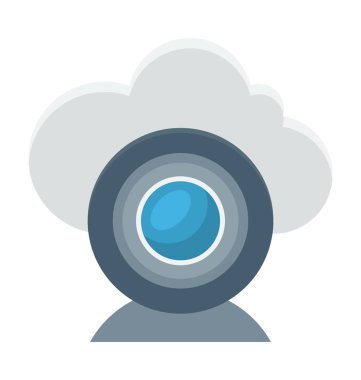 Bulut kamera renkli vektör simgesi