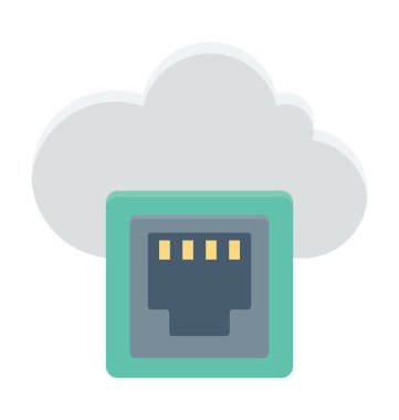 Bulut Hosting renkli vektör simgesi