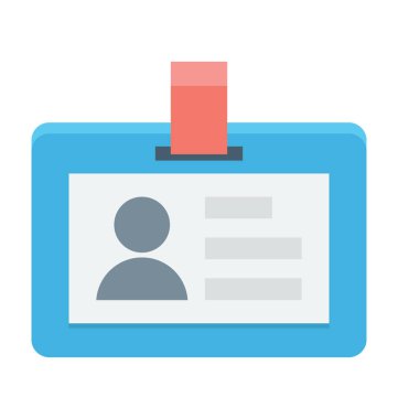 Kimlik kartı renkli vektör simgesi