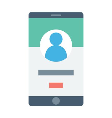 Mobil giriş renkli vektör simgesi