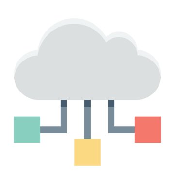 Bulut hiyerarşi renkli vektör simgesi