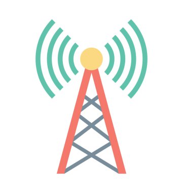 WiFi kule renkli vektör simgesi