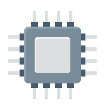İşlemci çip renkli vektör simgesi