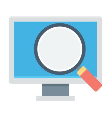 Bilgisayar arama renkli vektör simgesi