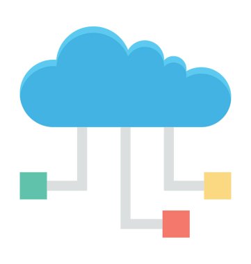 Bulut hiyerarşi renkli vektör simgesi