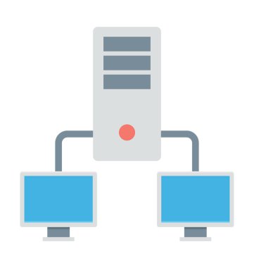 İstemci sunucu renkli vektör simgesi