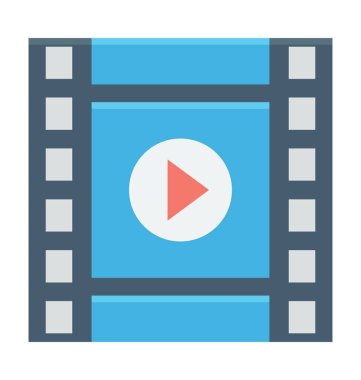 Video oynatıcı renkli vektör simgesi