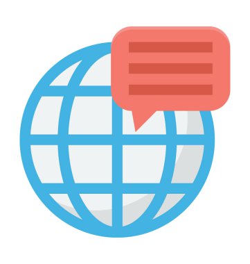 Küresel iletişim renkli vektör simgesi