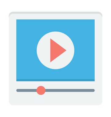 Media Player renkli vektör simgesi