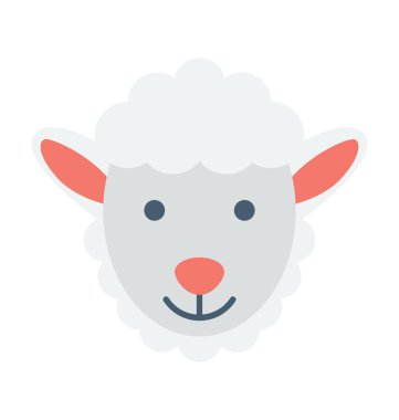 Koyun renkli vektör simgesi