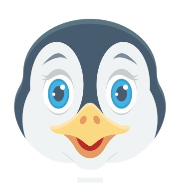 Penguen renkli vektör simgesi