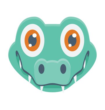 Crocodile renkli vektör simgesi