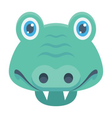 Crocodile renkli vektör simgesi