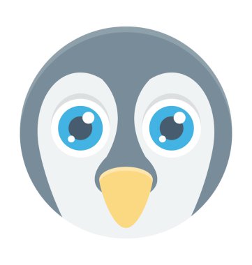 Penguen renkli vektör simgesi