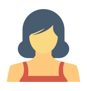 Şık kadın renkli vektör simgesi